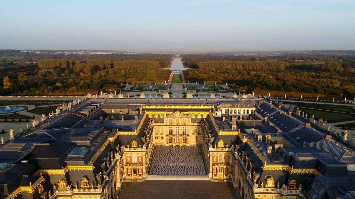 The Palace of Versailles is located in the capital of the Yvelines department, Versailles, France. Built in 1682 by Louis XIV, it caused a sensation across Europe due to its luxurious design.