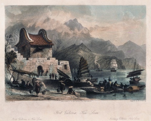 為對抗英軍來襲，林則徐在香港尖沙咀及官涌建造兩座炮台作防衛。圖為尖沙咀炮台約於1841年時的面貌。（圖片來源：政府新聞處）
