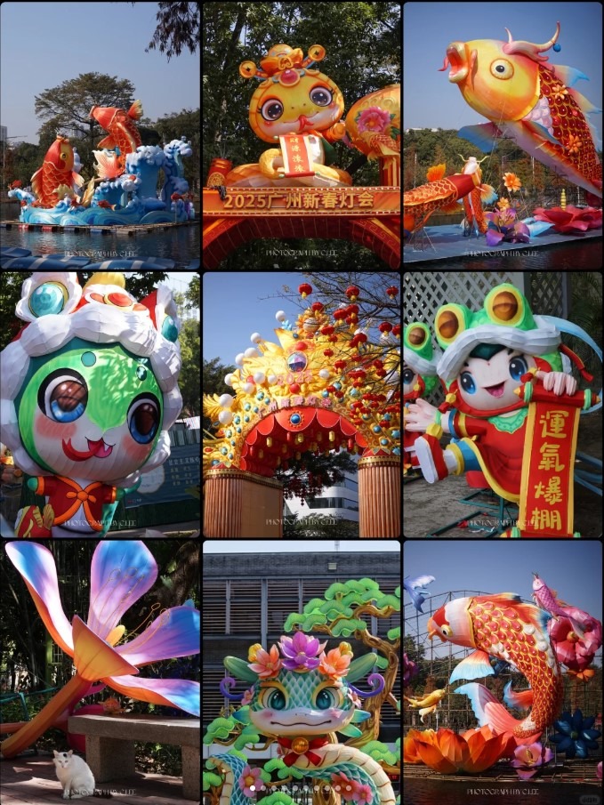 The "Guangzhou Spring Festival Lantern Fair" held annually in Guangzhou Yuexiu Park is one of the most popular spots in Guangzhou during the Spring Festival.