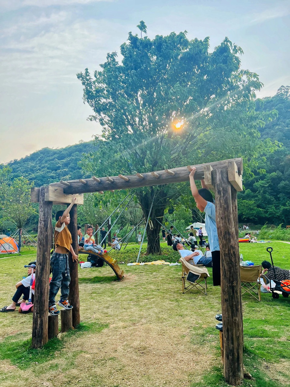 Shenzhen Toupi Park Outdoor Playground with a lot of naturally designed games.