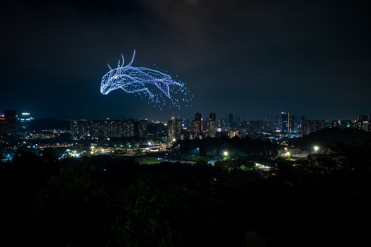 National Day 2024 Shenzhen 10,000 Drone Performance. Longgang District is one of them.