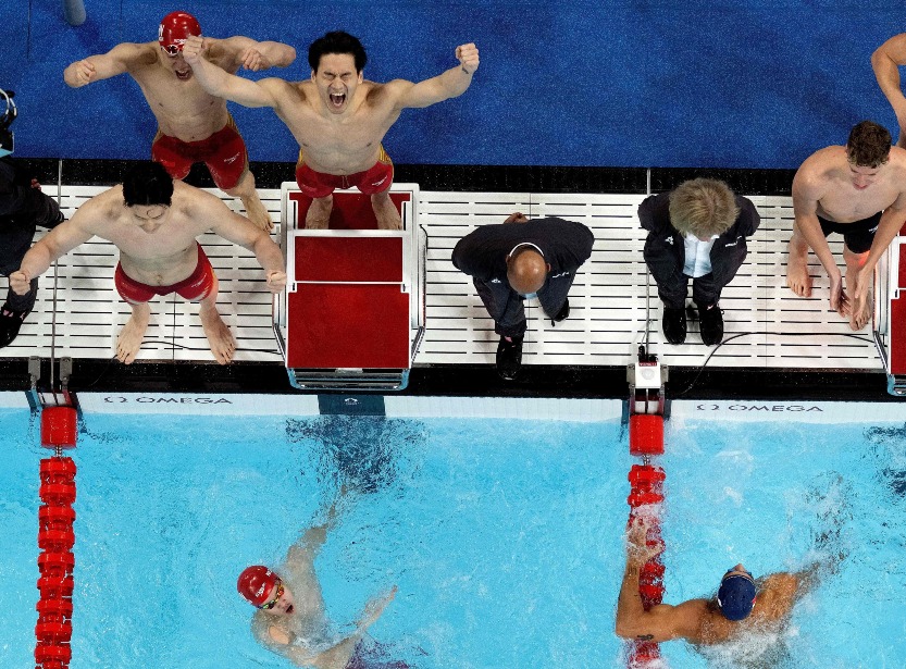 During the Paris Olympics, the Chinese swimming team won the men's 4X100m medley relay