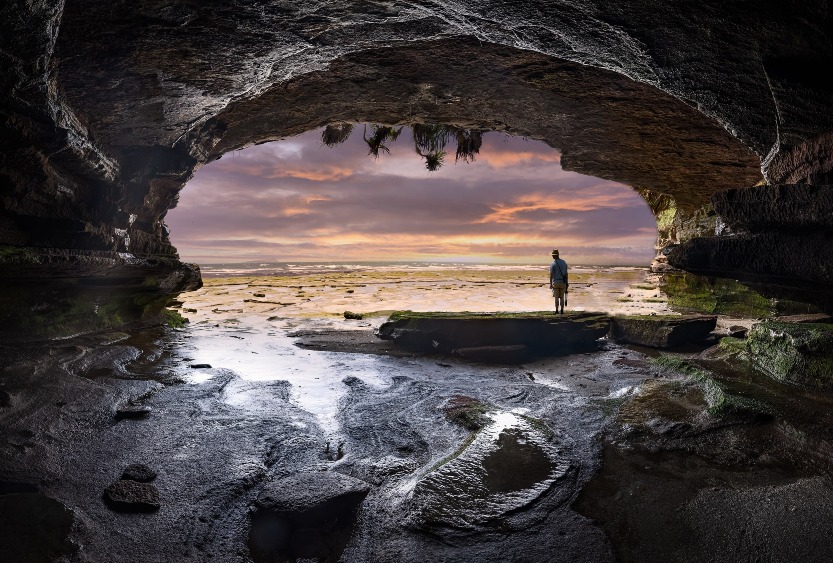 Ancient rock pools in Xinjiang's rainbow beach 