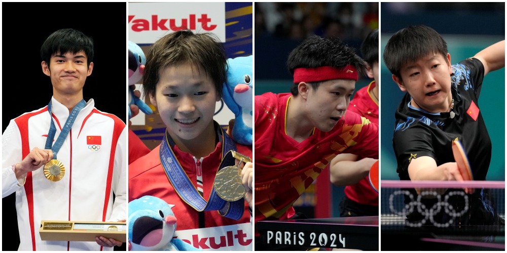 Paris Olympics Chinese Team's Quan Hongchan, Sun Yingsha, Wang Chuqin, Sheng Lihao 