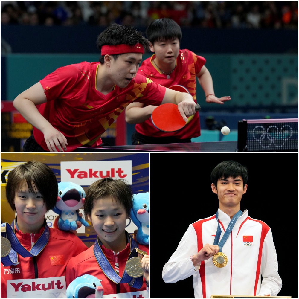 Paris Olympics Chinese Team's Quan Hongchan, Sun Yingsha, Wang Chuqin, Sheng Lihao 